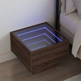 Comodino Con Led Infinity Rovere Marrone 40x40x30 Cm /