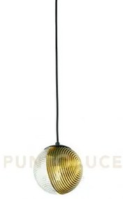 Sospensione vetro bella 1 oro d.15cm h.16cm 1 luce attacco e27