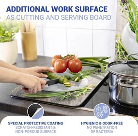 Set di 2 copri stufe in vetro Herbal, 52 x 30 cm Herb Garden - Wenko