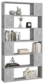 Libreria/divisorio grigio cemento 100x24x188 cm