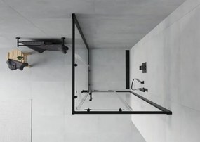 Mexen Rio cabina doccia quadrata 90 x 90 cm, trasparente, nera - 860-090-090-70-00