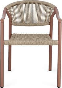 Sedia da esterno rossa/di colore naturale in metallo Canarias – Bizzotto