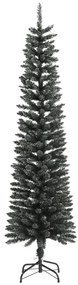 Albero di Natale Artificiale Sottile con Base Verde in PVC, 180 cm