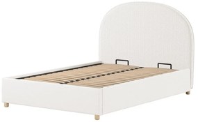 Letto matrimoniale imbottito bianco con contenitore con rete inclusa 140x200 cm Moon – Vipack