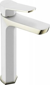 Mexen Lerma batteria lavabo alta, bianca/dorata - 74310-25