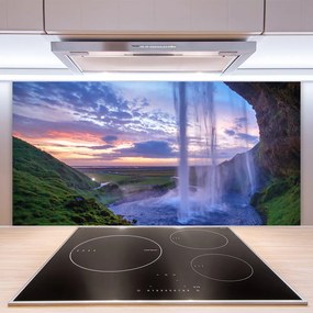 Pannello cucina paraschizzi Paesaggio della cascata 100x50 cm