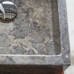 Tikamoon - Lavabo per bagno in marmo Slats grey