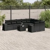 Set Divani da Giardino 10pz con Cuscini in Polyrattan Nerocod mxl 89234