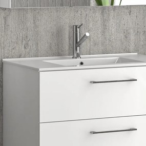 Mobile bagno sospeso 80cm con lavabo incasso e due cassetti EL-80L - KAMALU