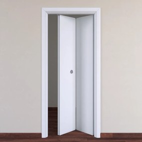 Porta pieghevole a libro simmetrica Pearl bianco L 80 x H 210 cm destra