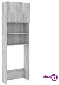 vidaXL Mobile per Lavatrice Grigio Sonoma 64x25,5x190 cm