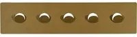 Appendiabiti da parete in metallo 5 ganci oro 47,5x11 cm