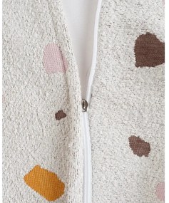 Pouf a sacco per bambini bianco con rivestimento in bouclé e ciniglia Terrazzo Square – Wigiwama