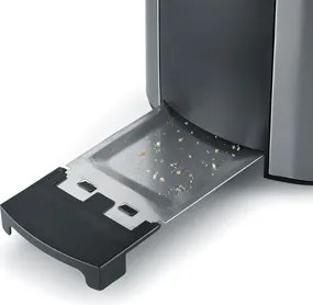 Severin AT 2589 - Tostapane a due fessure 800W/230V acciaio inox/nero