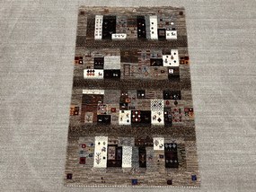 Loribaft Tappeto 80 x 130 Grigio (Iran) Annodato A Mano