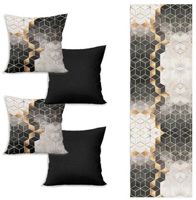 Set runner da tavola e 4 federe Optic - Minimalist Cushion Covers