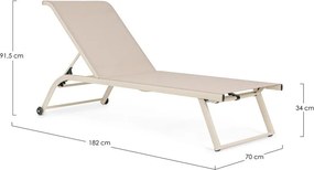 Sdraio da giardino di colore naturale in metallo regolabile Taylor – Bizzotto