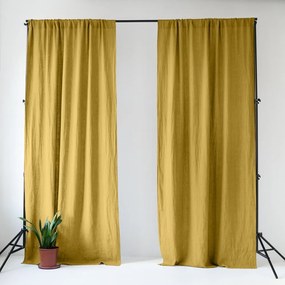 Tenda gialla in lino 140x200 cm Lemon Curry – Linen Tales