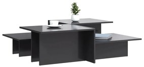 Tavolini da salotto 2 pz grigio lucido in legno multistrato