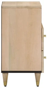 Comodino 50x33x60 cm in legno massello di mango