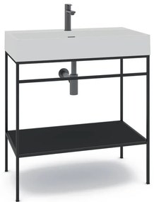 Mobile sottolavabo e lavabo Outline per vasca centrale nero L 80 x H 89 x P 45.5 cm