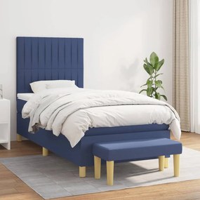 Giroletto A Molle Con Materasso Blu 90x190 Cm İn Tessuto /