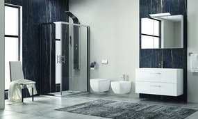Box doccia 140x70 cm angolare cristallo trasparente anticalcare KF1000 - KAMALU