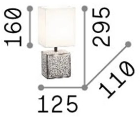 Lampade Da Scrivania Shabby Chic - Provenzale Kali'-1 Metallo Bianco 1 Luce E14