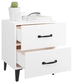 Comodini 2 pz bianchi 40x35x47,5 cm