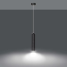 Lampada a Sospensione in Acciaio LUNA 1 GU10 Nera da interno