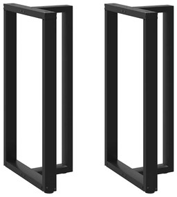 Gambe Tavolo Bar A Forma T 2 Pz Nero 60x35x(110-111) Cm Acciaio /