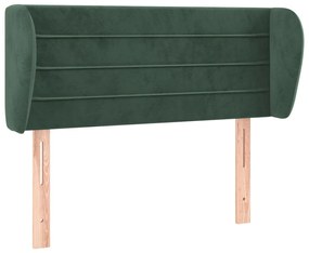 Testiera ad orecchio verde scuro 93x23x78/88 cm in velluto