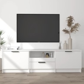 Mobile porta tv bianco 140x35x40 cm in legno multistrato