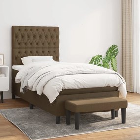 Giroletto A Molle Con Materasso Marrone Scuro 100x200cm Tessuto /