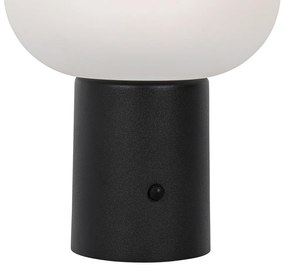 Lampada da tavolo nera con LED dimmerabile in 3 fasi ricaricabile - Louise