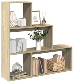 Libreria Divisorio 3 Ripiani Sonoma 123x29x123 Cm İn Truciolato /