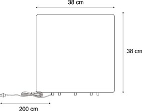 Lampada da esterno intelligente bianca quadrata 38 cm incl. LED A60 IP44 - Nura