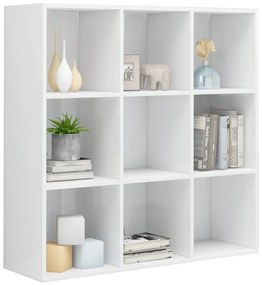 Libreria Bianco Lucido 98x29x97,5 cm in Legno Multistrato