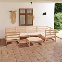 Set Divani da Giardino 7 pz in Legno Massello di Pino 3076244