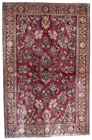 Sarouk Tappeto persiano 130x190 Rosso (Iran) Annodato A Mano