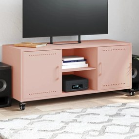 Mobile Tv Rosa 100,5x39x43,5 Cm İn Acciaio Laminato A Freddo /