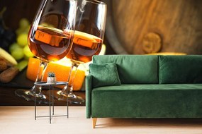Carta da parati autoadesiva – Bicchiere di vino rosato
