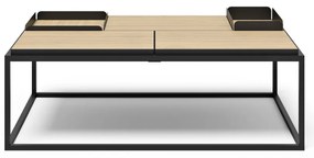 Tavolino con piano in rovere nero e naturale 75x120 cm Douro - TemaHome