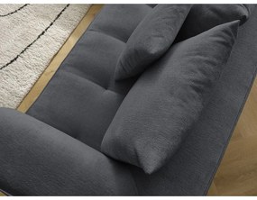 Divano angolare grigio scuro (penisola a sinistra/a L) con rivestimento in ciniglia Whesley – Bobochic Paris