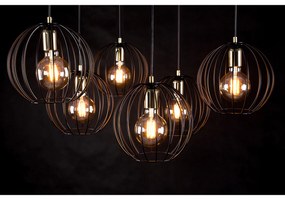 Lampadario Contemporaneo Omoikane Acciaio Nero 6 Luci E27 Ip20