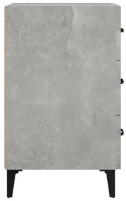 Comodino grigio cemento 40x40x66 cm in legno multistrato