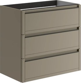Mobile da bagno sospeso sotto lavabo L 79.5 x H 78 x P 45.5 cm marrone opaco, 3 cassetti TRATTO