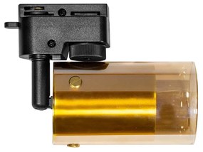 Faro GU10 per binario Monofase in Vetro color Oro Dorato