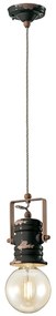Lampadario Industrial Urban Ferro E Ceramica Vintage Nero 1 Luce E27 19Cm