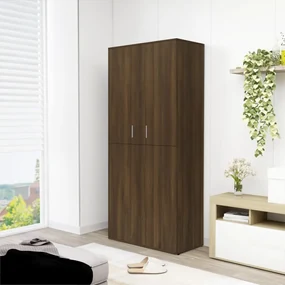 Scarpiera Rovere Marrone 80x39x178 Cm İn Legno Multistrato /